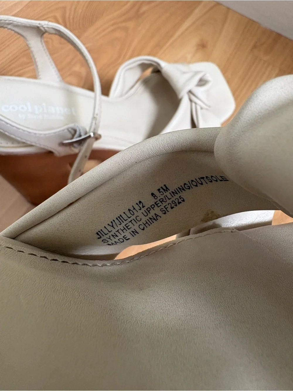 Knotted Cream Platform Block Heel Sandals with Brown Sole
